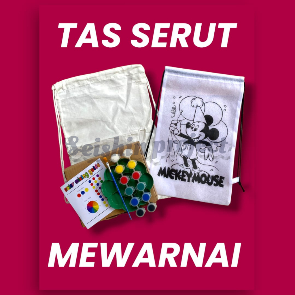 Tas melukis / tas mewarnai / tas serut blacu / tas sekolah / tugas sekolah / tas serut murah