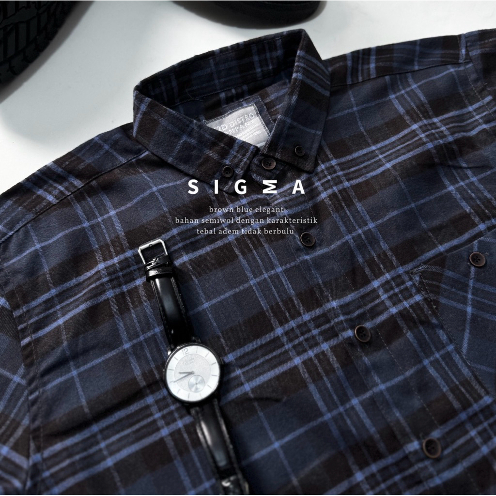 KEMEJA FLANEL F2D LENGAN PANJANG SEMI WOL PREMIUM ET 32