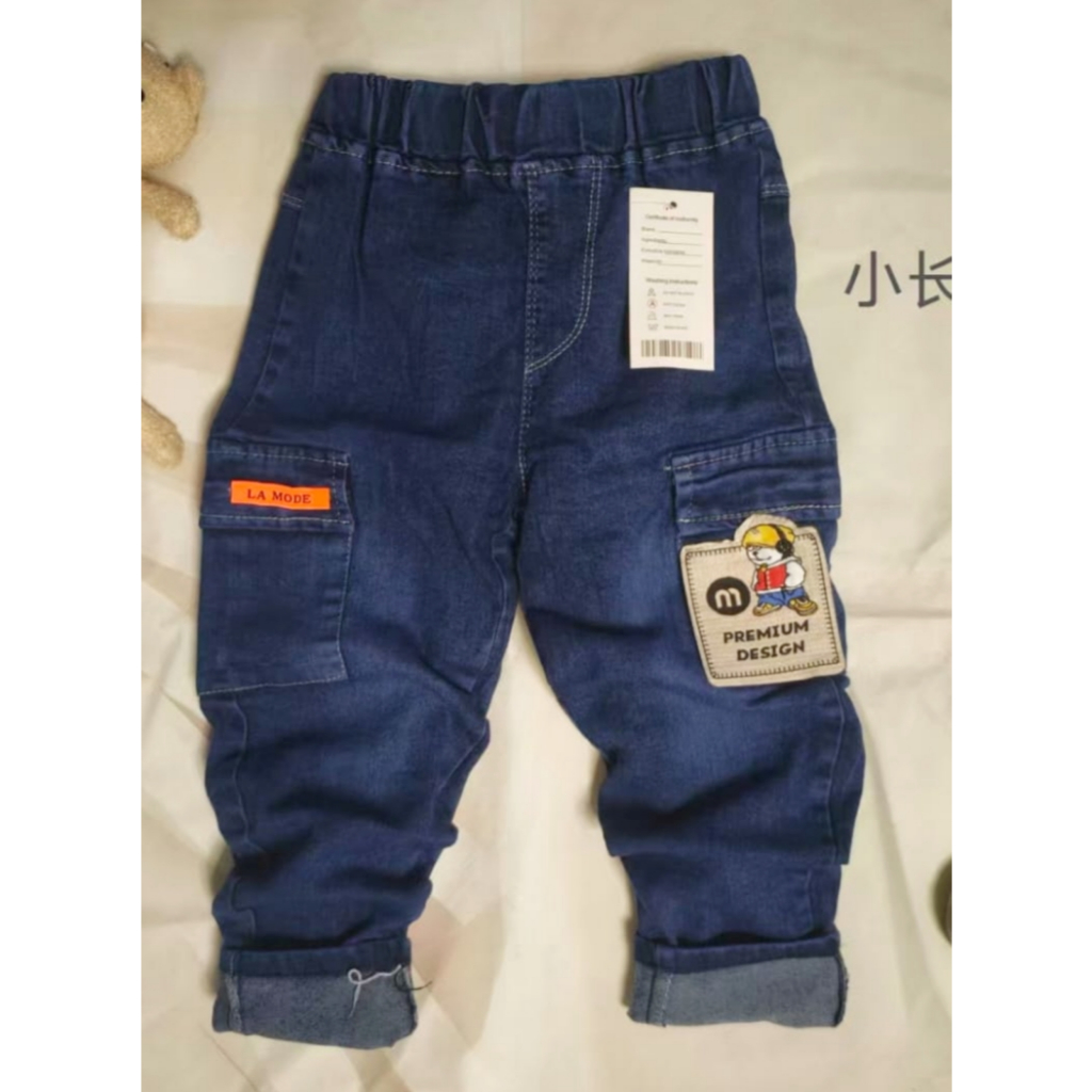 jeans cargo import anak cowok usia 2-7 tahun / celana cargo jeans panjang import anak cowok / jeans 