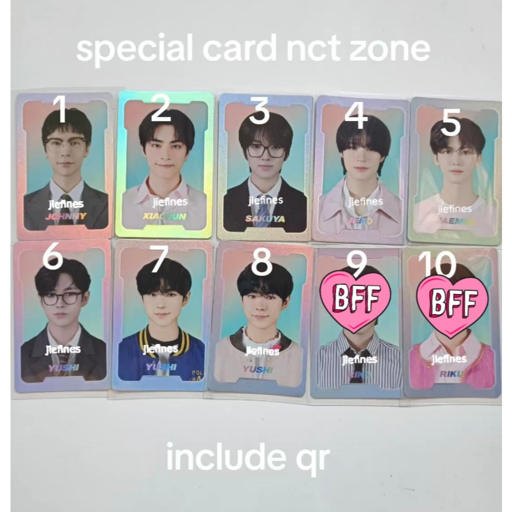 sp card johnny xiaojun sakuya jeno jaemin yushi nct zone cupid pizza boy office worker ctzone specia
