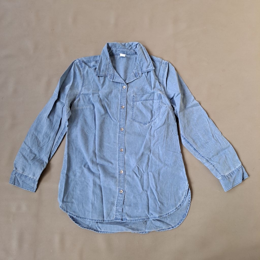 kemeja lengan panjang jeans denim wanita brand old navy