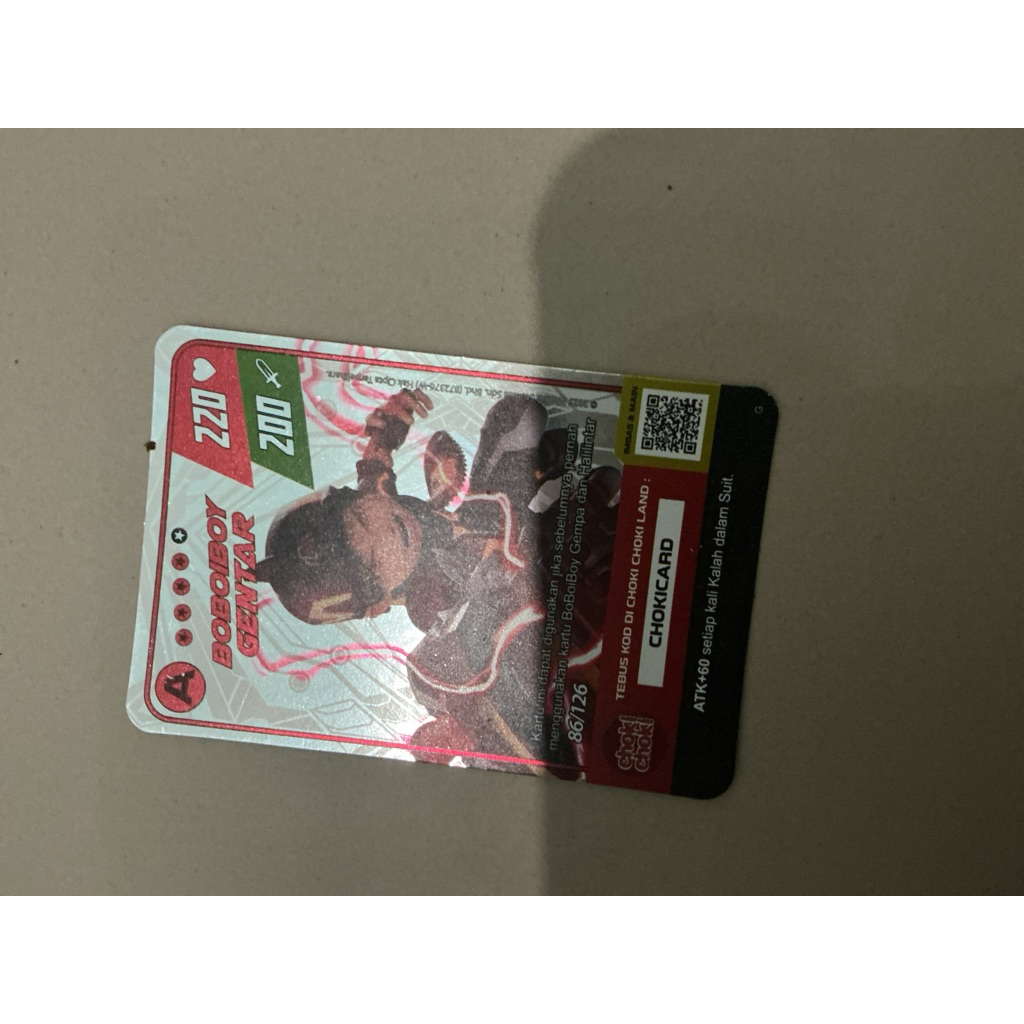 kartu boboiboy gentar