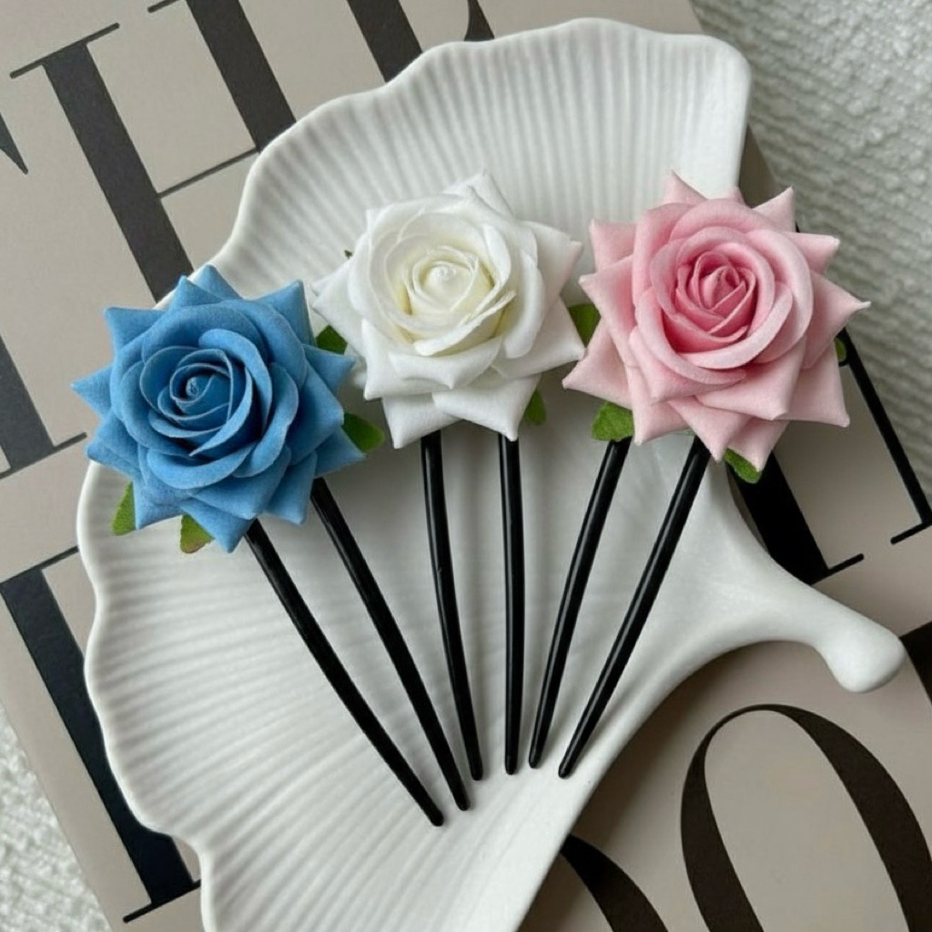 Tusuk Konde Bunga Mawar Sanggul Pengantin | Sanggul mawar bludru beludru cucuk sanggul mawar sanggul