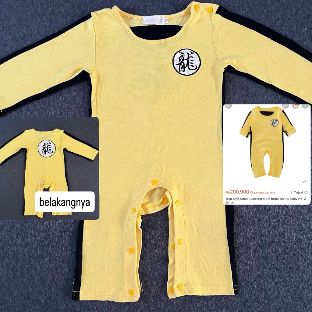 preloved jumpsuit / jumper bayi ala bruce le | dragon ball