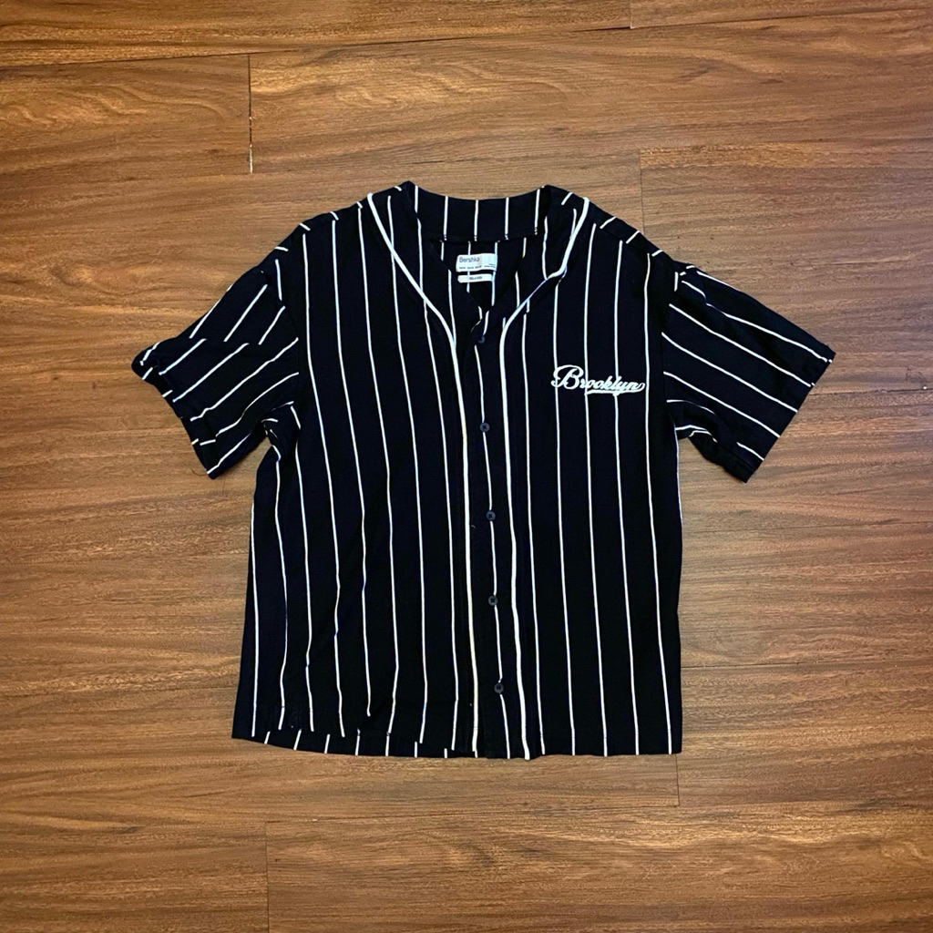 Bershka Brooklyn Baseball Jersey Relaxed Fit Second Preloved