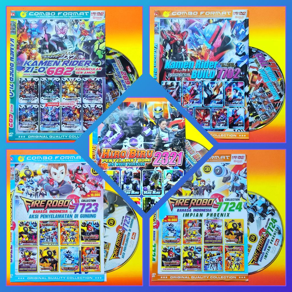 Kaset Film Kartun Anak Koleksi Kamen Rider - Hiro Biru - Fire Robo Edisi Pilihan Terlaris Bahasa Ind