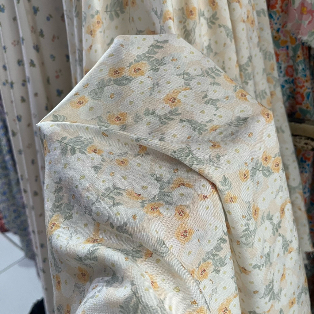 Kain Katun Rayon Viscose Premium // Kain Rayon Motif Bunga Import // Kain Meteran