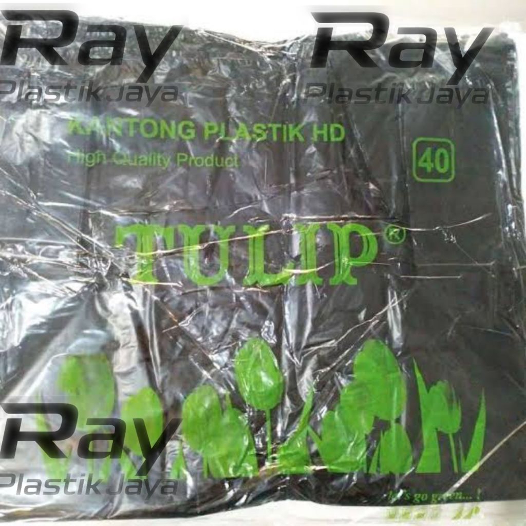 kresek 40 tulip hitam