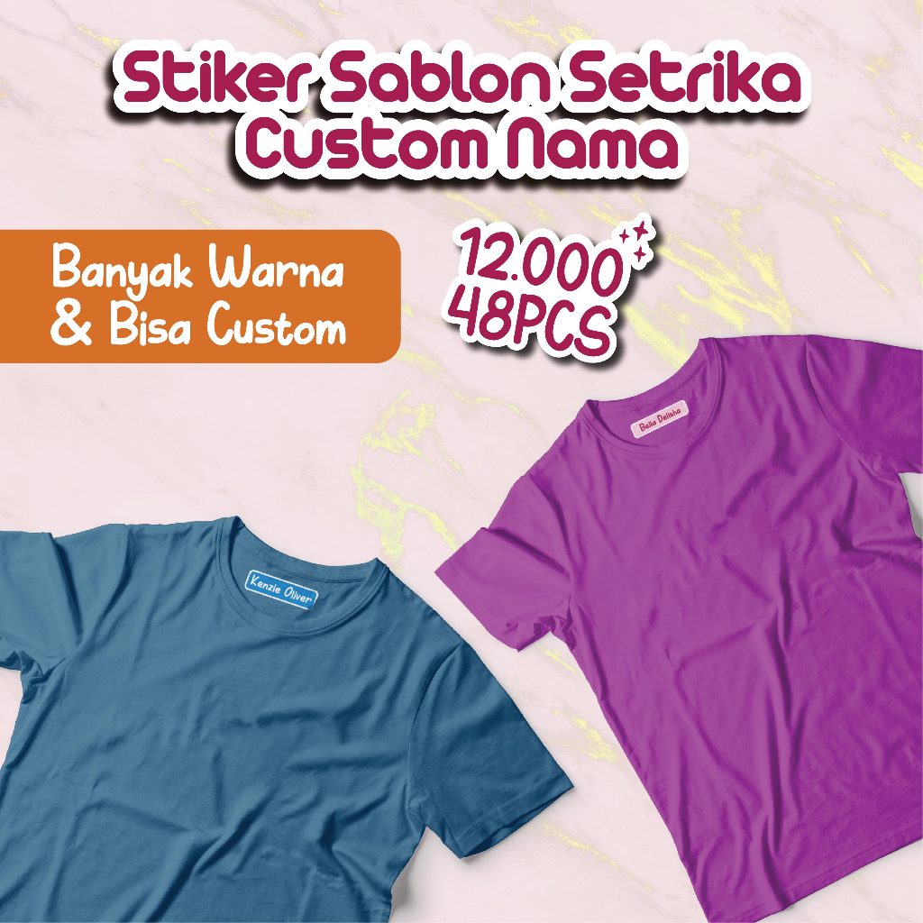Stiker Label Nama Baju Anak SABLON DTF | Sablon Setrika