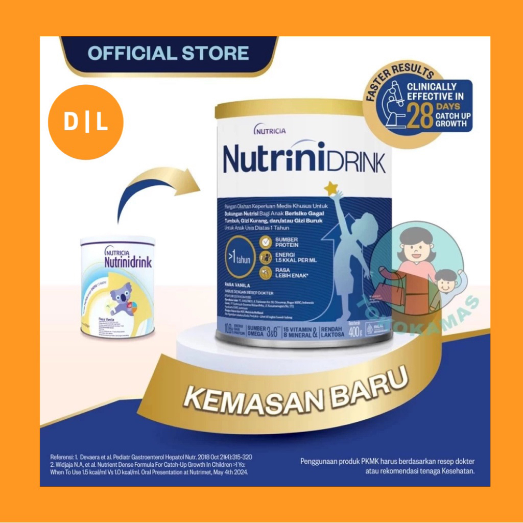 NUTRINIDRINK POWDER 400gr / NUTRINI DRINK SUSU MAKANAN 400 gr vanila