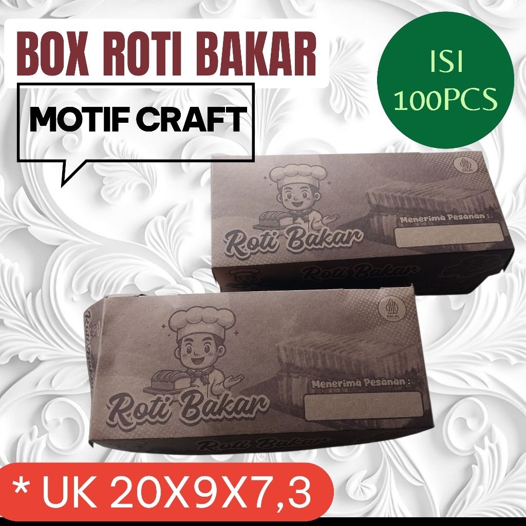 PROMO BOX DUS ROTI BAKAR MURAH UK 20X9X7// DUS ROTI BAKAR/ KEMASAN ROTI BAKAR//DUS ROTI PANGGANG MUR