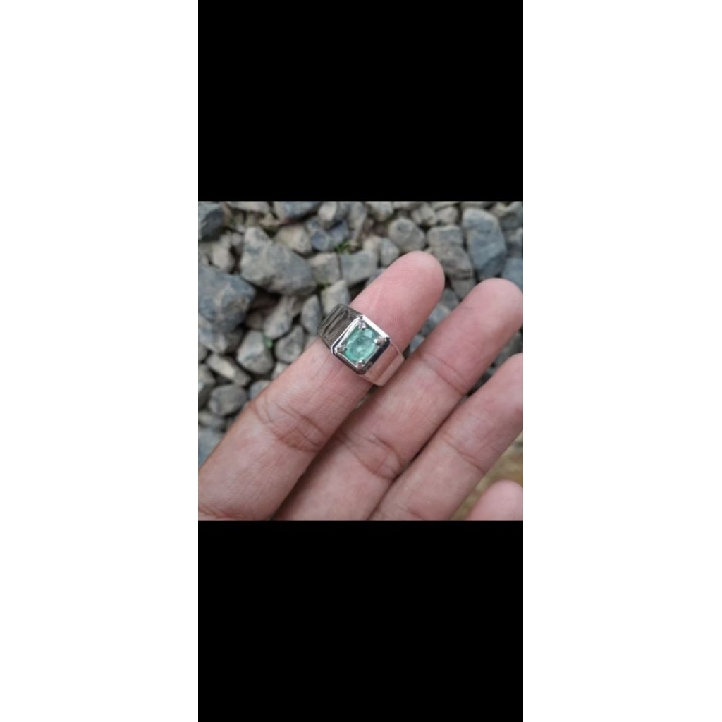 cincin perak pria batu ruby