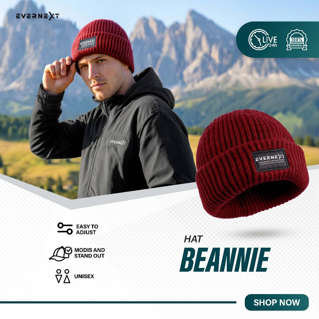 Evernext Beannie Hat Topi Beanie Rajut Pria Musim Dingin Aksesoris Kepala Hangat Hat Topi Rajut Pria