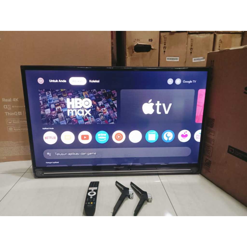 Google TV Sharp 32In HD Sudah Youtube Digital TV Kondisi bekas pemakaian 5856F