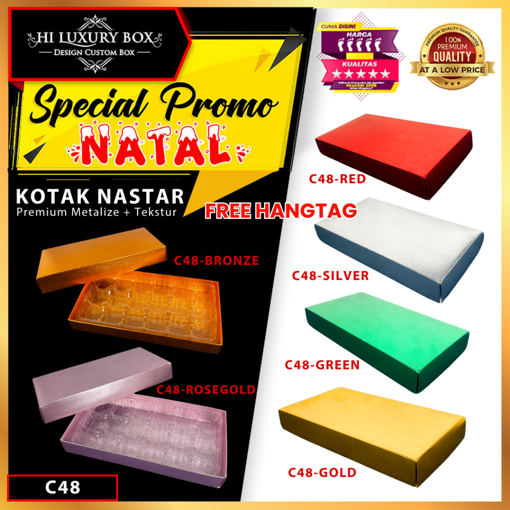 Box Coklat / Kotak Kue Nastar Mika/ Box Kado Hampers / BoxHologram Souvenir/ C48