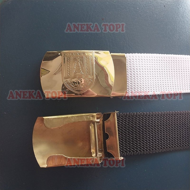 Sabuk Logo Kabupaten Cilacap Model Tali Ke Dalam Ikat Pinggang Cilacap - Aneka Topi