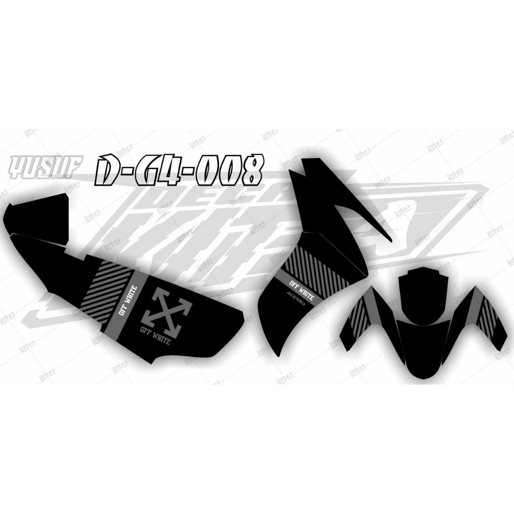 Decal Stiker Motor LEXY Karbu Motif simple merah putih biru D-G4-016 D-G4-007 G4-005 G4-011 G4-014 G