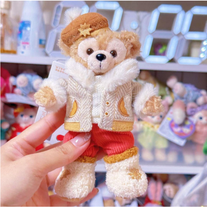 Authentic Disney Winter Christmas Duffy Bear Plush Keychain