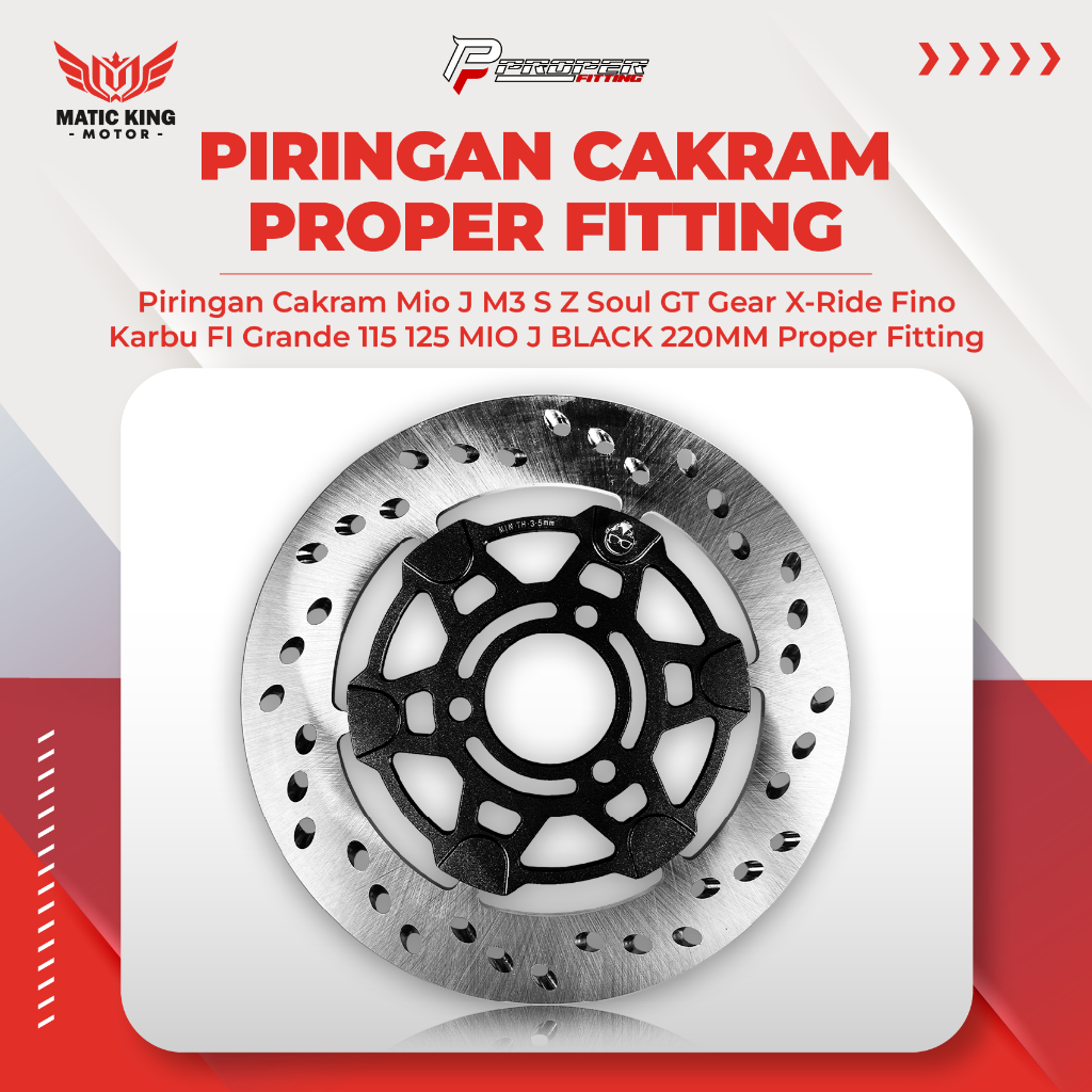 Piringan Cakram Disk Brake Floating 220mm Mio J M3 S Z Soul GT Fino 115 125 Karbu Fi Grande Black Hi