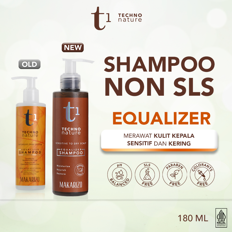 Makarizo T1 Techno Nature Equalizer Shampoo 180 mL - Shampo Non SLS / Sampo / Gentle Shampoo / Parab