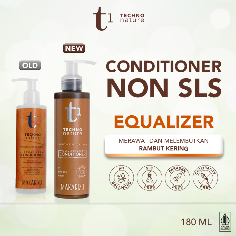 Makarizo T1 Techno Nature Equalizer Conditioner 180 mL - Shampo Non SLS / Sampo / Gentle Shampoo / P