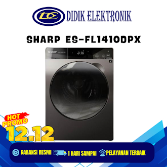 (KARGO) MESIN CUCI SHARP ES-FL1410DPX WASH 10,5 KG DRY 7 KG ESFL1410DPX FL1410