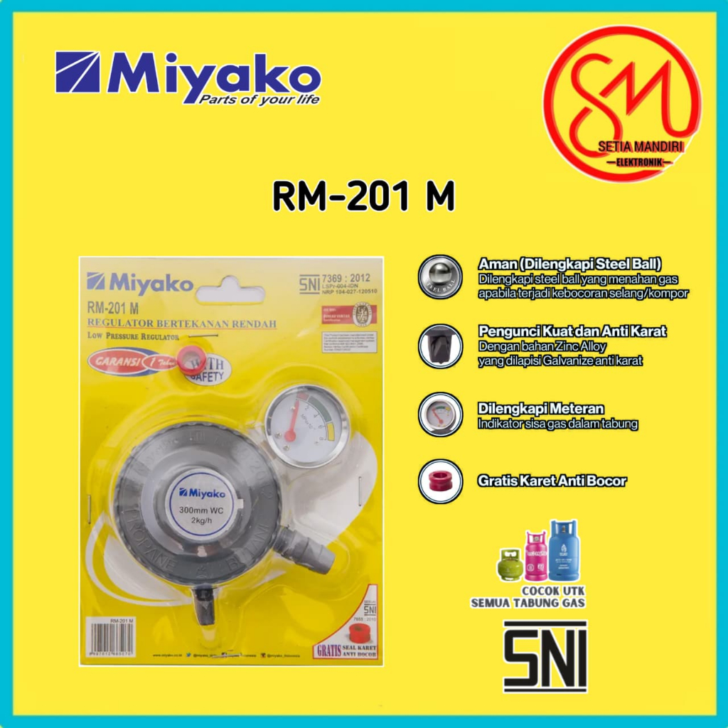 MIYAKO Regulator Meter RM 201M / Kepala Gas / Anti Bocor / SNI