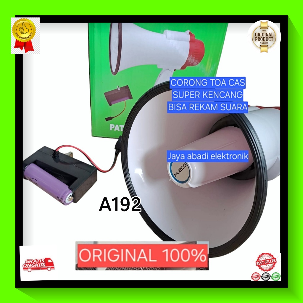 A192 Speaker Karaoke PENGERAS SUARA MIC MEGAPHONE CASAN ISI ULANG BATERAI BATERRY BATERE TOA CORONG 
