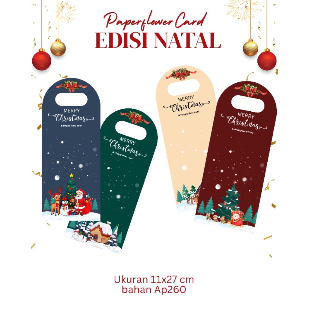 Alas Snack natal | alas gift natal | Kartu Gift natal | kertas gift natal | paper flower card natal 