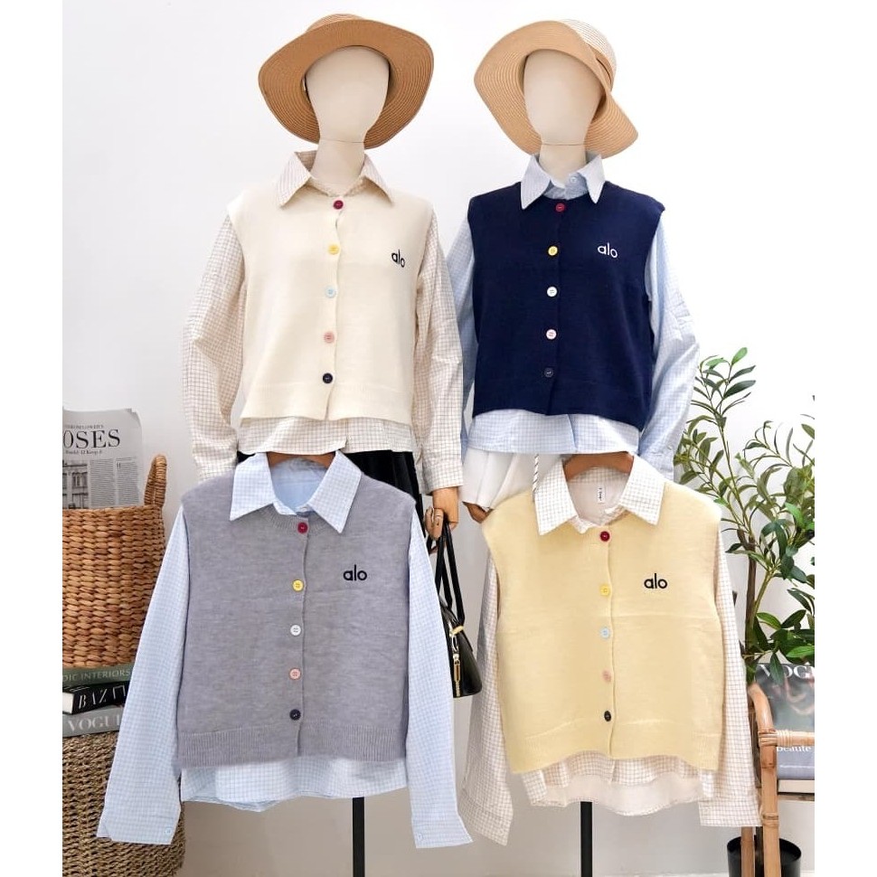 by.heart - Atasan Vest Set Kemeja