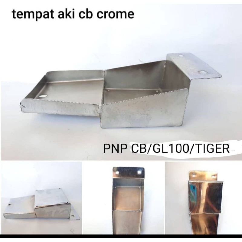 DUDUKAN AKI CB GL100/PANGKON AKI CB MODEL AKI SATRIA FU BESI CROOM/DUDUKAN AKI CB GL100 TIGER GL  MP