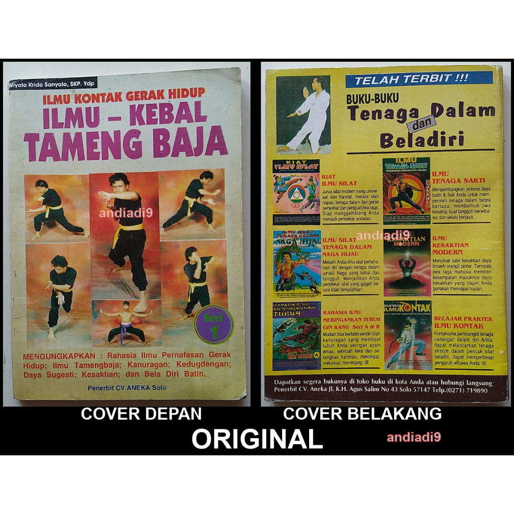 BUKU ILMU KONTAK GERAK HIDUP ILMU KEBAL TAMENG BAJA SERI 1 WIYOTO KRIDO SANYOTO 1997 ORIGINAL ASLI