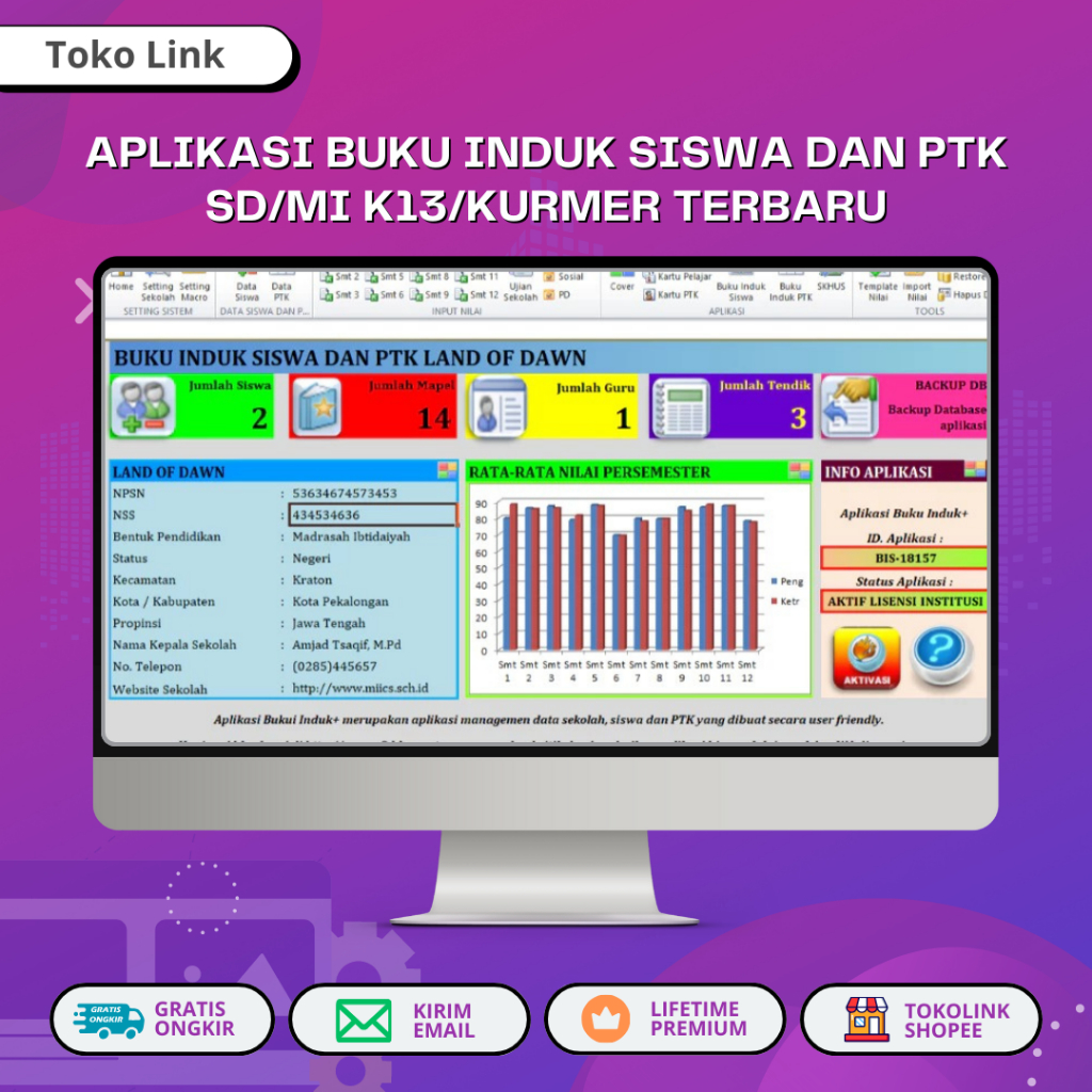 APLIKASI BUKU INDUK SISWA DAN PTK SD/MI K13/KURMER TERBARU