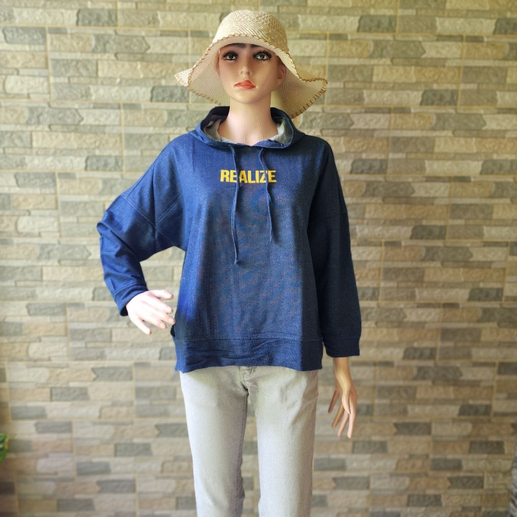 Atasan Wanita Kaos Sweater LOGO JEANS ORIGINAL