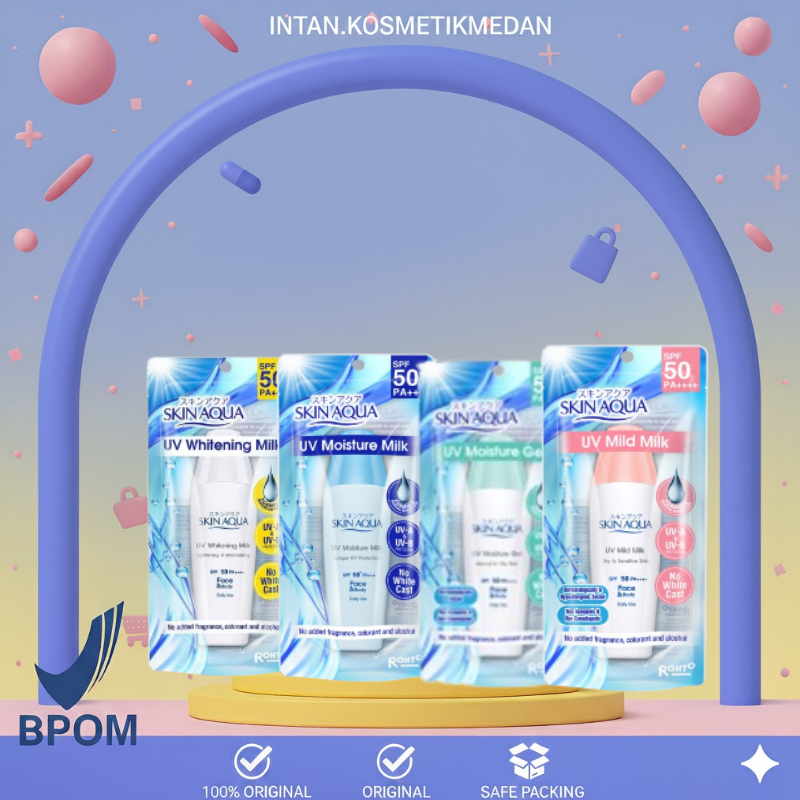 SKIN AQUA Sunscreen SPF 50 PA++++ Tutup Putih | Tutup Biru | Tutup pink | Tutup Hijau 40gr