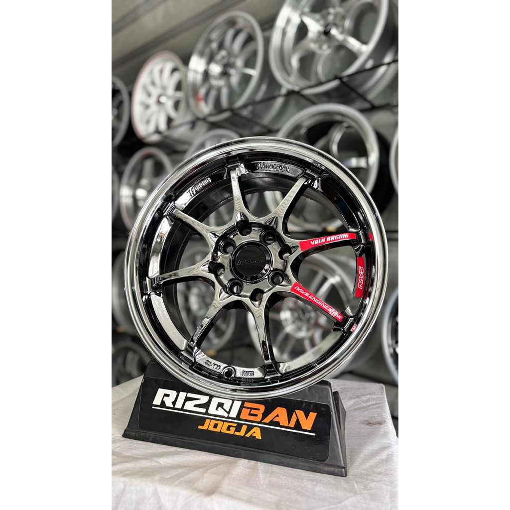 velg ce28 r15 black chrome lebar 6,5 et42 kondisi baru