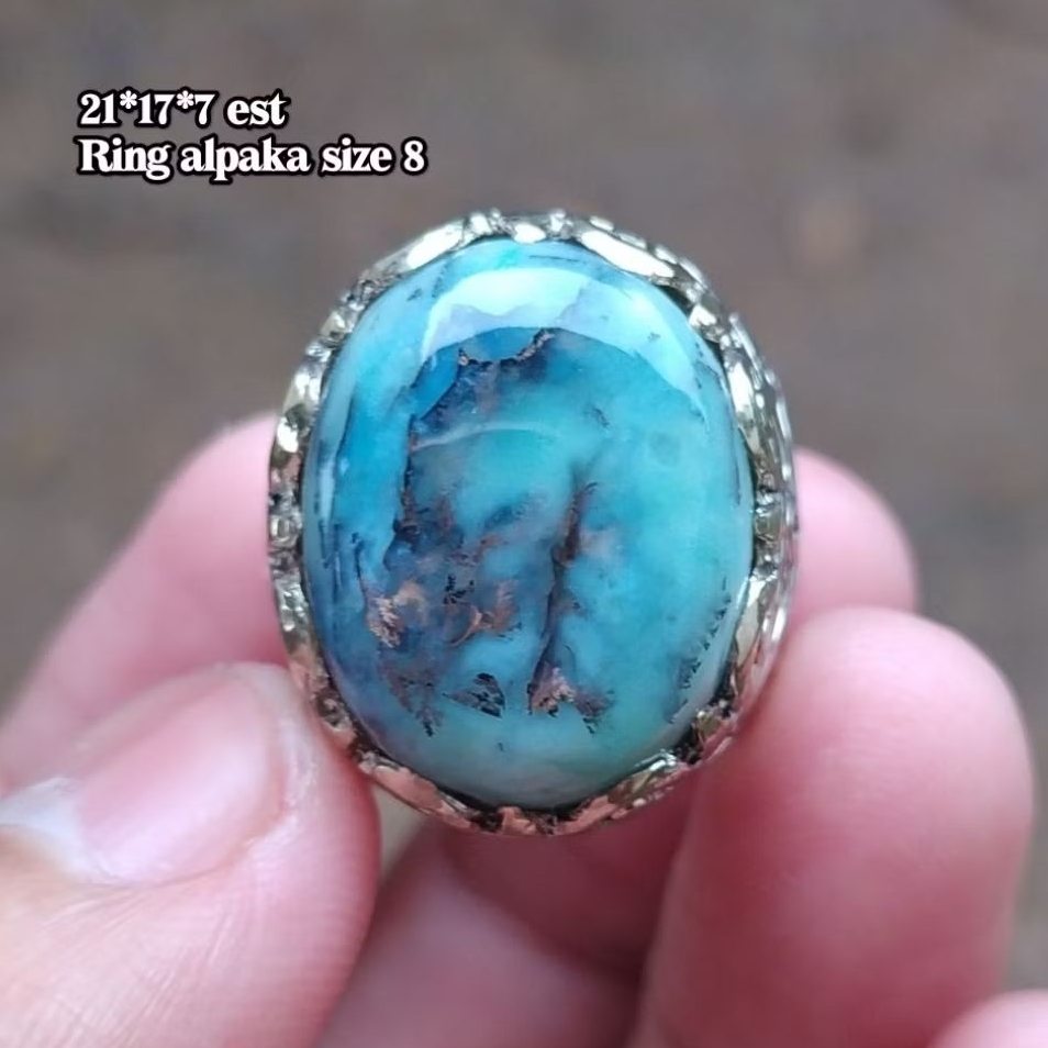 Cincin Batu Akik Hijau Garut Cikolak Jenis Tembaga