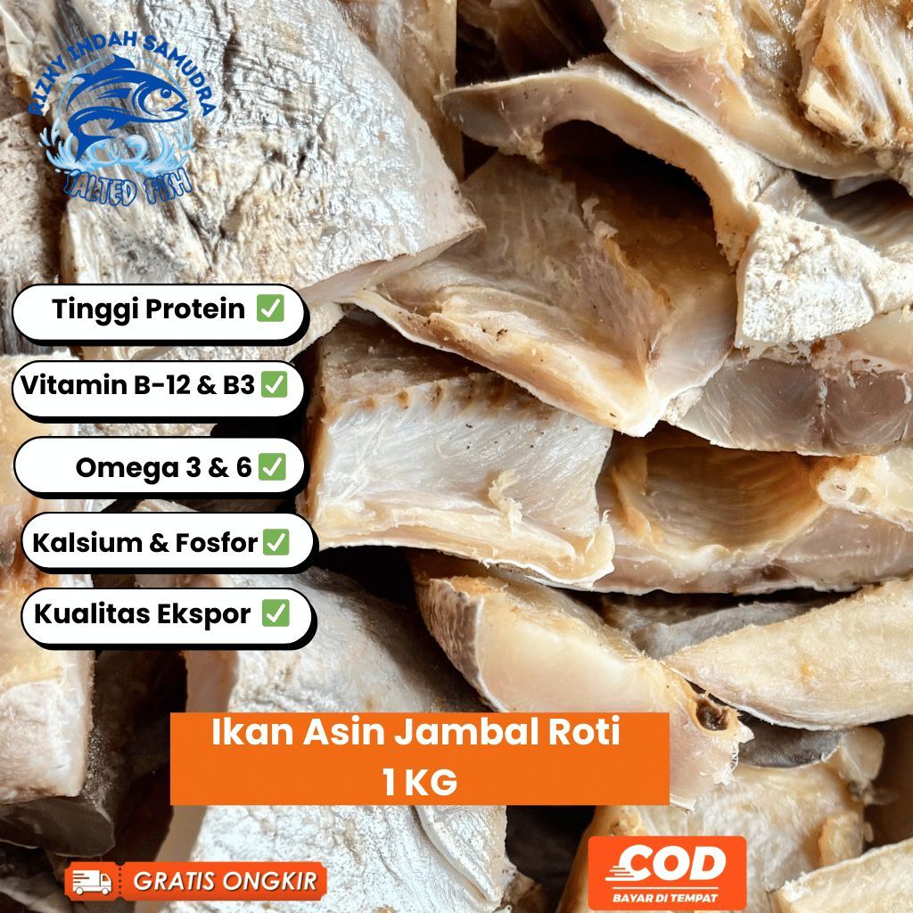 [TERMURAH] Ikan Asin Jambal Roti Premium 1 KG Kualitas Ekspor| Mengandung Vitamin B3 B12 & Omega 3