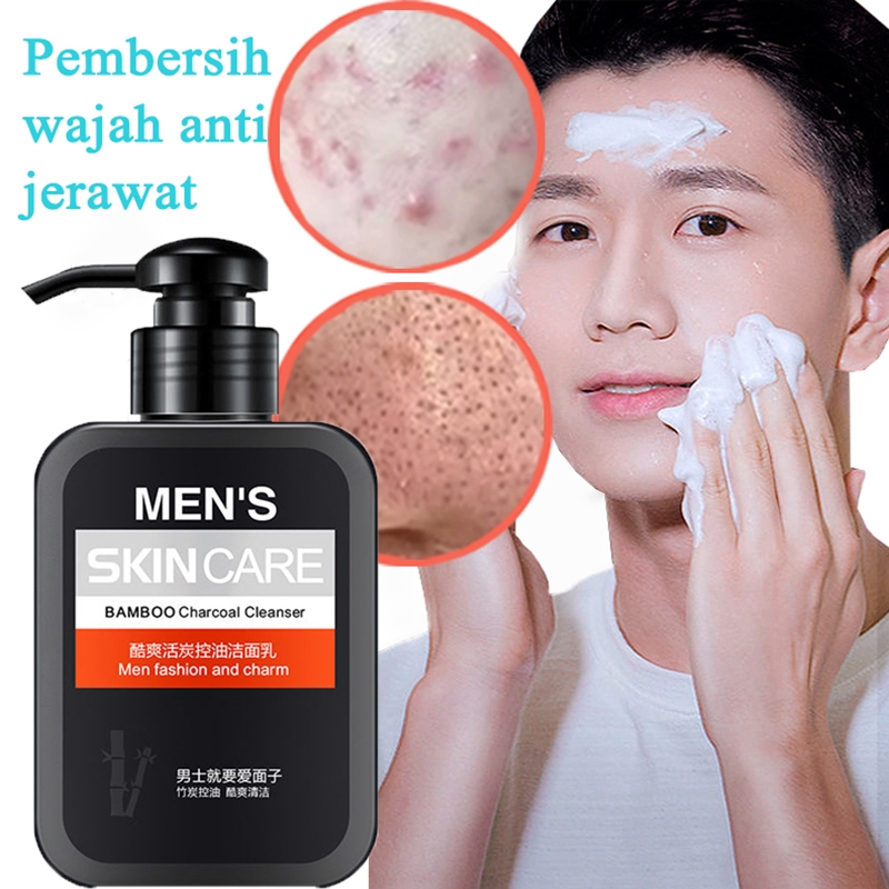 pembersih wajah pria Pembersih wajah asam amino pria Pembersih wajah menyegarkan pria Tungau pembers