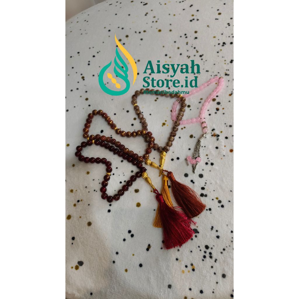 Tasbih batu premium manik-manik batu alam