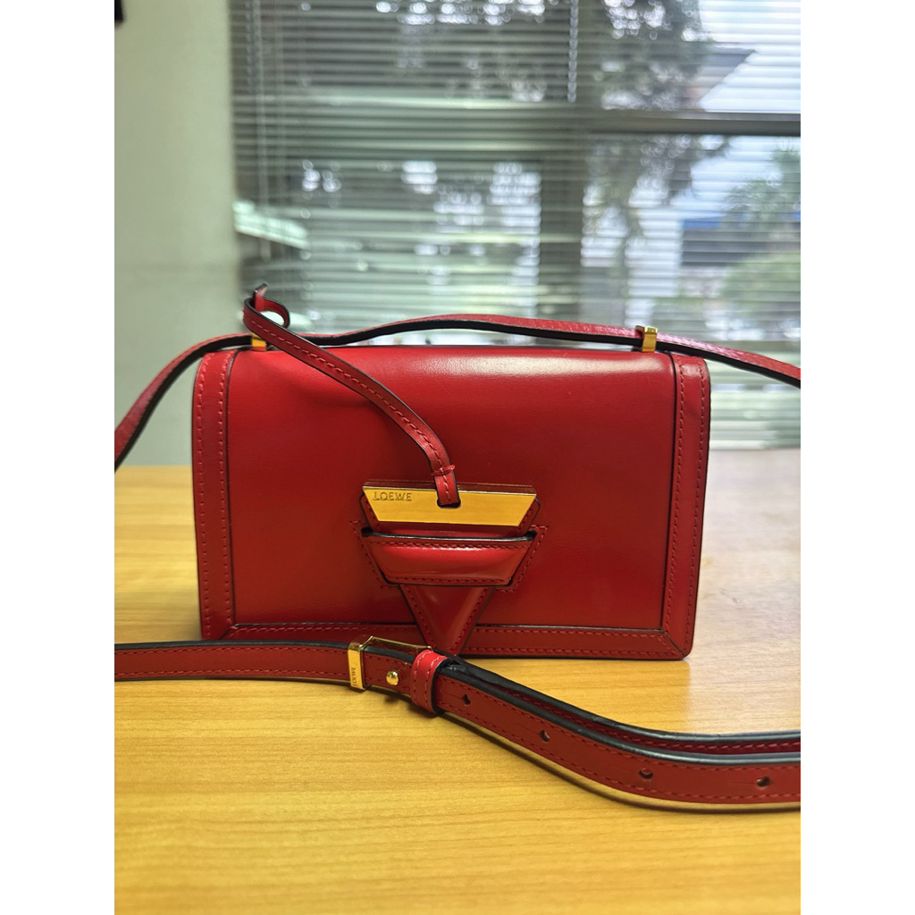 LOEWE Red Mini Leather Barcelona Crossbody
