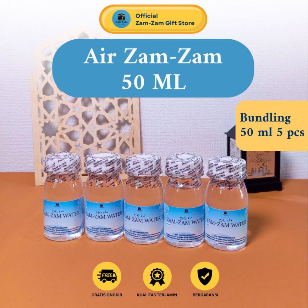 [5 PCS ZAM-ZAM 50 ML] Paket Bundling Air Zam-Zam 50 Ml Asli Makkah | Air Zam-Zam Murah | Zam-Zam Asl