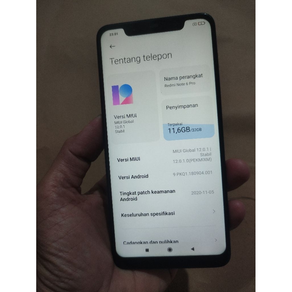 lcd redmi note 6 pro Ori Copotan
