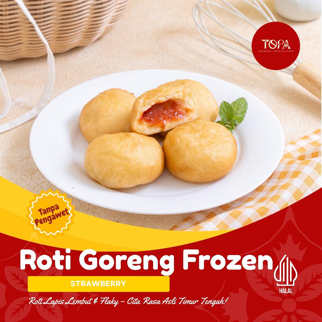 ROTI GORENG STRAWBERRY FROZEN TOPA FOOD ISI 8 PCS | SNACK MANIS SIAP GORENG | FROZEN FOOD PRAKTIS