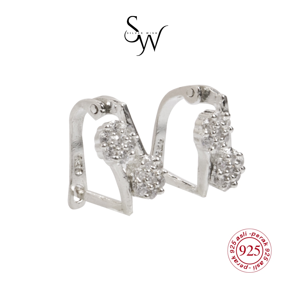 Silver Wish Earrings Sterling Silver 925 - Anting Wanita Perak S925 Z36 Klip