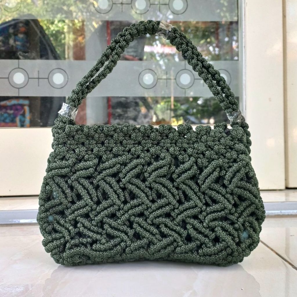 Grosir @40rb / Dompet Cangklong Tali Kur Anggur / Dompet Cangklong Motif Strawberry / Tas Macrame