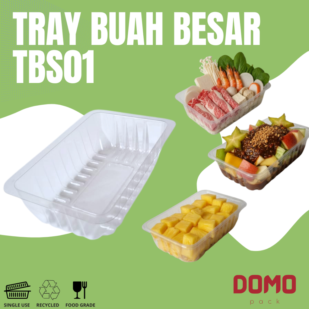 Mika Tray Buah/Mika tray sayur TBS01 Tray buah Potong Sayur Daging Seafood Packing Plastik Buah