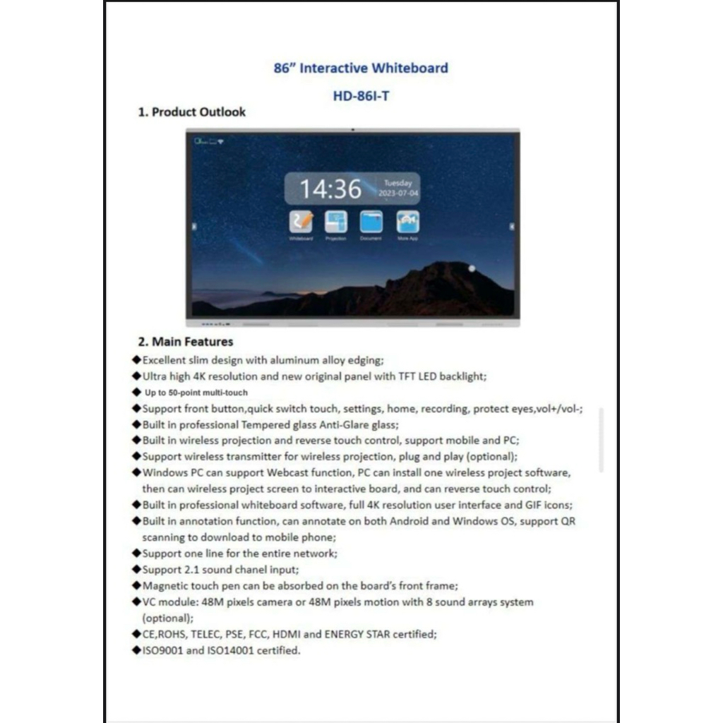 86” Smart Board Smartboard White Board Whiteboard