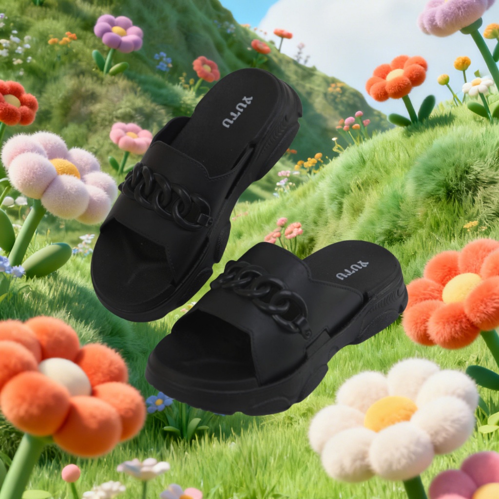 YUTU - sandal wanita flatshoes sandal wanita karet jelly