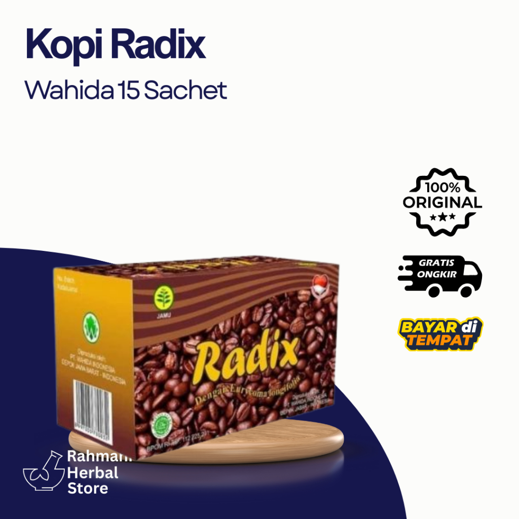 Kopi Radix 15 Sachet – Kopi Herbal Penambah Stamina, Vitalitas & Kesehatan Tubuh BPOM